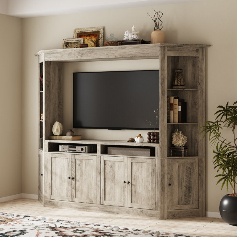 Apex 100" Entertainment Center - Grey Woodgrain TV Stand for 65" TVs