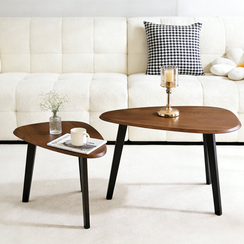Apex - 2-Piece Nesting Coffee Table Set Mid-Century Wood Veneer