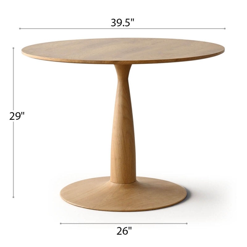 Aurelia - Round Pedestal Dining Table Modern Wood Grain for 4 People