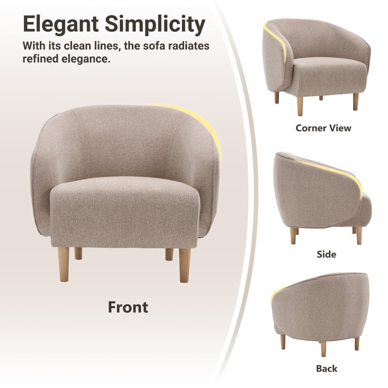 Aurelia 3-Piece Modern Chenille Living Room Set - Sofa & Accent Chair