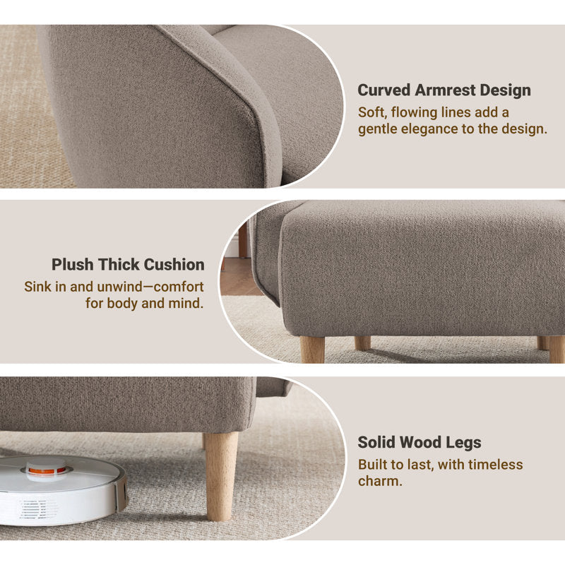 Aurelia 3-Piece Modern Chenille Living Room Set - Sofa & Accent Chair