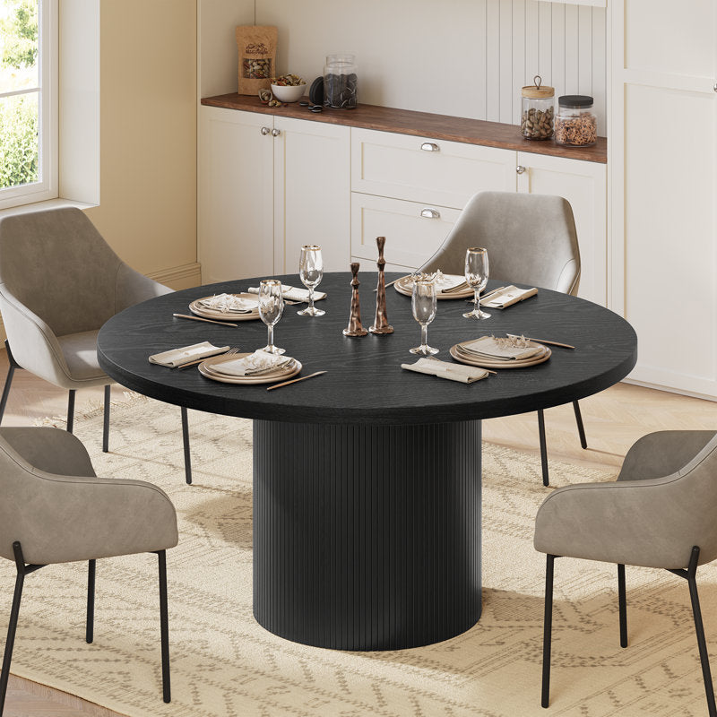 Aurelia - 47" Round Dining Table Mid-Century Wood Base Kitchen Table