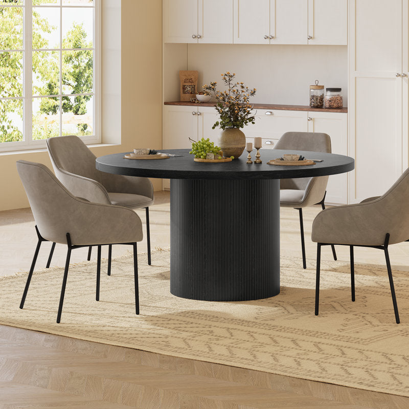 Aurelia - 47" Round Dining Table Mid-Century Wood Base Kitchen Table