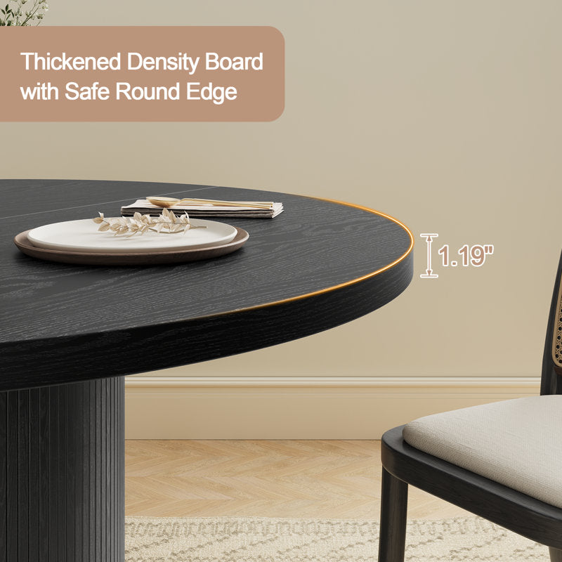 Aurelia - 47" Round Dining Table Mid-Century Wood Base Kitchen Table