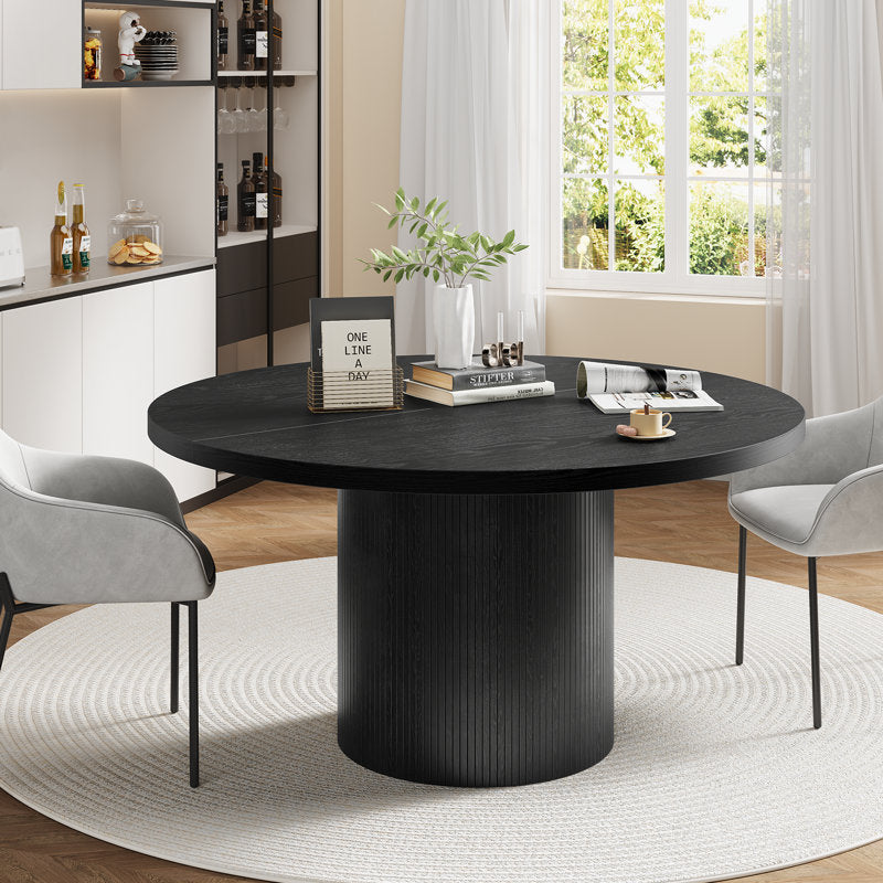 Aurelia - 47" Round Dining Table Mid-Century Wood Base Kitchen Table