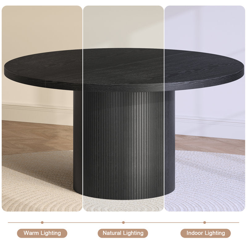 Aurelia - 47" Round Dining Table Mid-Century Wood Base Kitchen Table