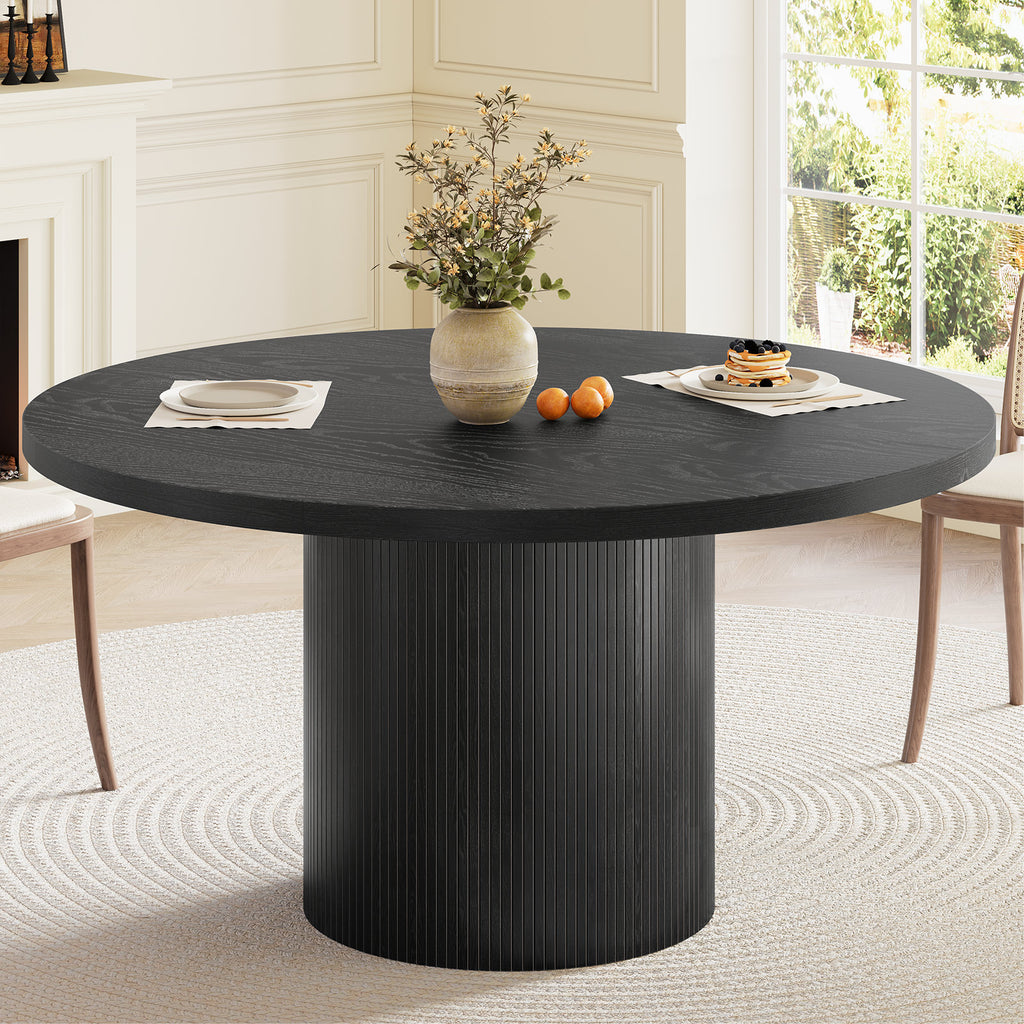 Aurelia - 47" Round Dining Table Mid-Century Wood Base Kitchen Table