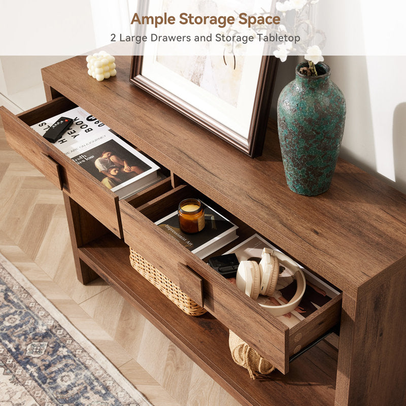 Oakridge - Farmhouse Wood Console Table for Entryway & Living Room