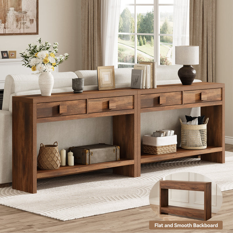 Oakridge - Farmhouse Wood Console Table for Entryway & Living Room