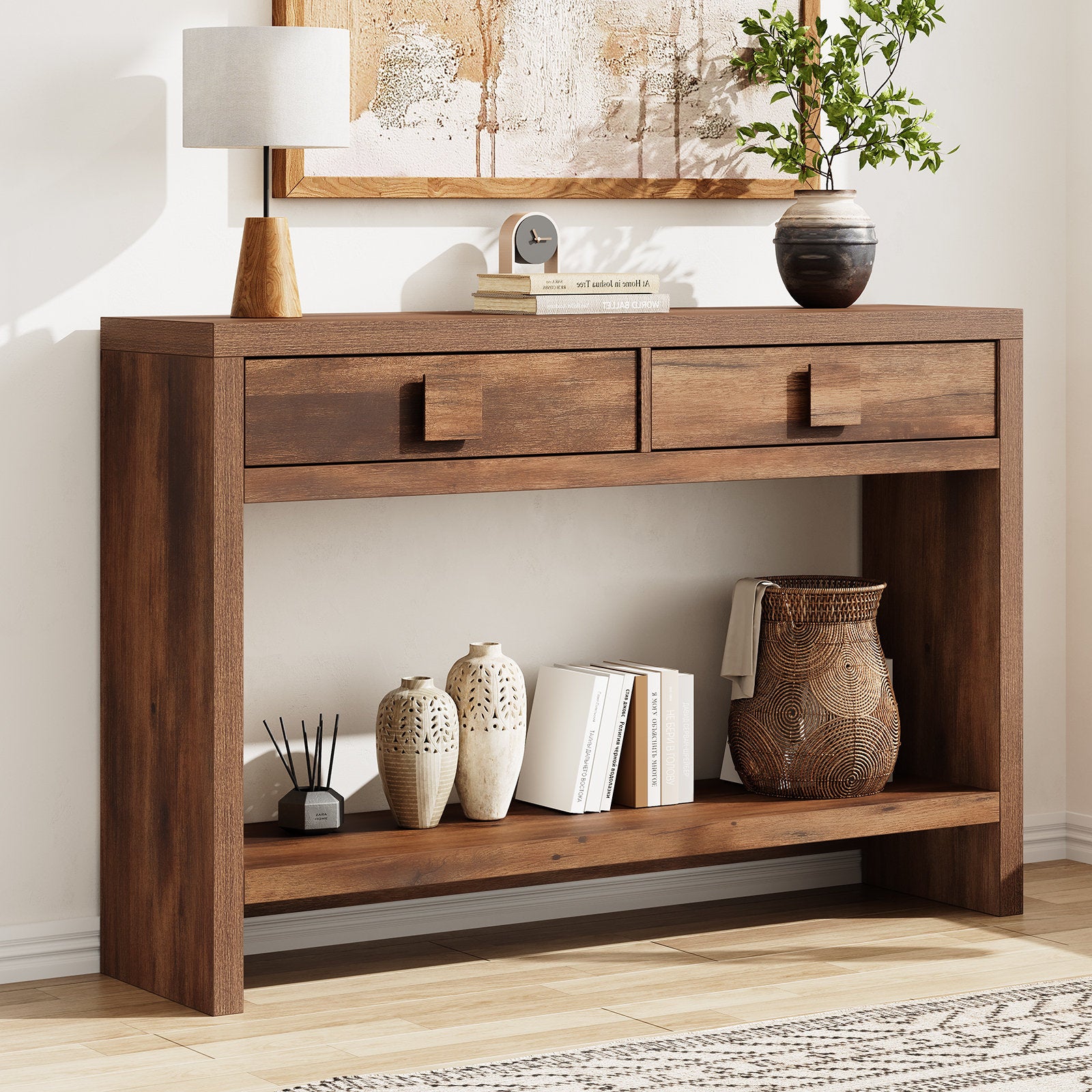 Oakridge - Farmhouse Wood Console Table for Entryway & Living Room