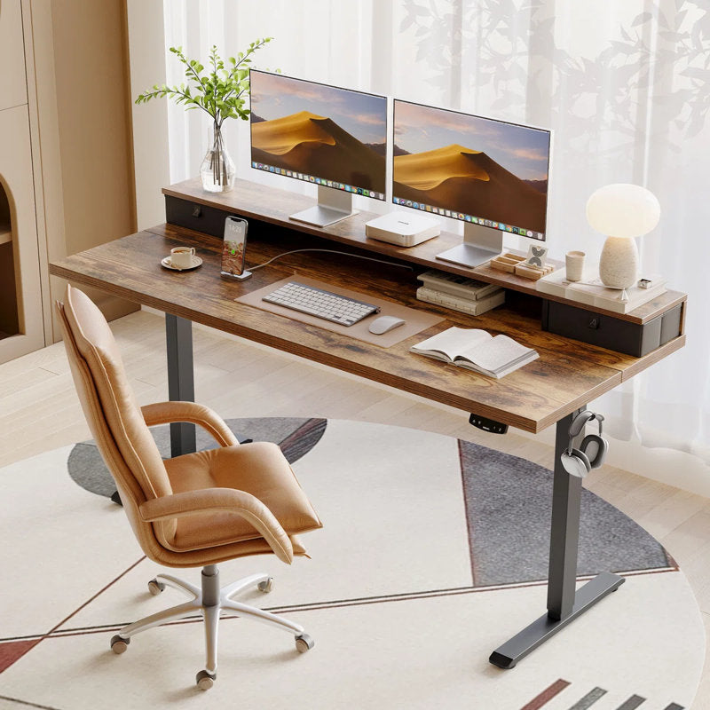 ApexRise - 48" Electric Standing Desk with Drawers & Monitor Shelf