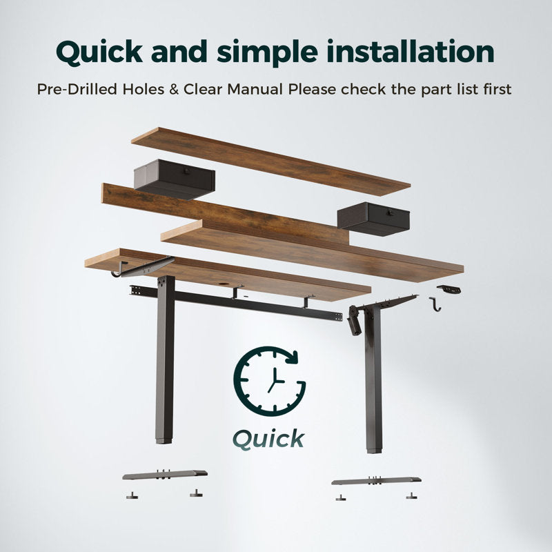 ApexRise - 48" Electric Standing Desk with Drawers & Monitor Shelf