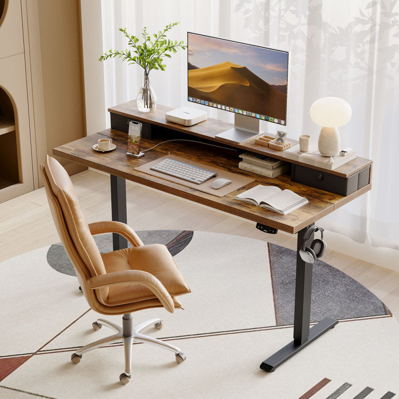 ApexRise - 48" Electric Standing Desk with Drawers & Monitor Shelf