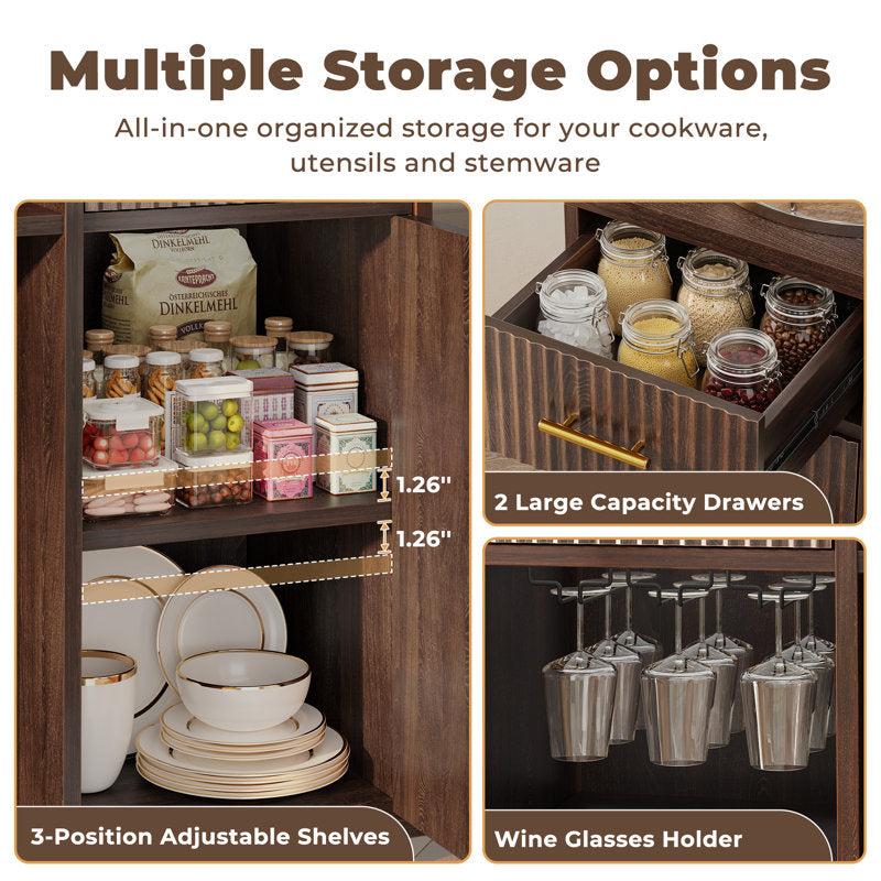 Aurelia - Coffee Bar Cabinet with Fridge Space & Charging Station