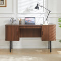 Elara - 55" Mid-Century Executive Desk with Charging Station