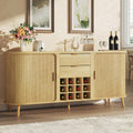 Jasper - 58" Sideboard Mid-Century Oak Buffet with Wine Rack