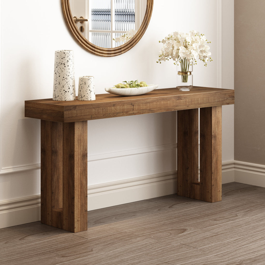 Haven - 59" Reclaimed Solid Wood Console Table Farmhouse Entryway