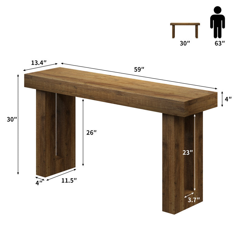 Haven - 59" Reclaimed Solid Wood Console Table Farmhouse Entryway