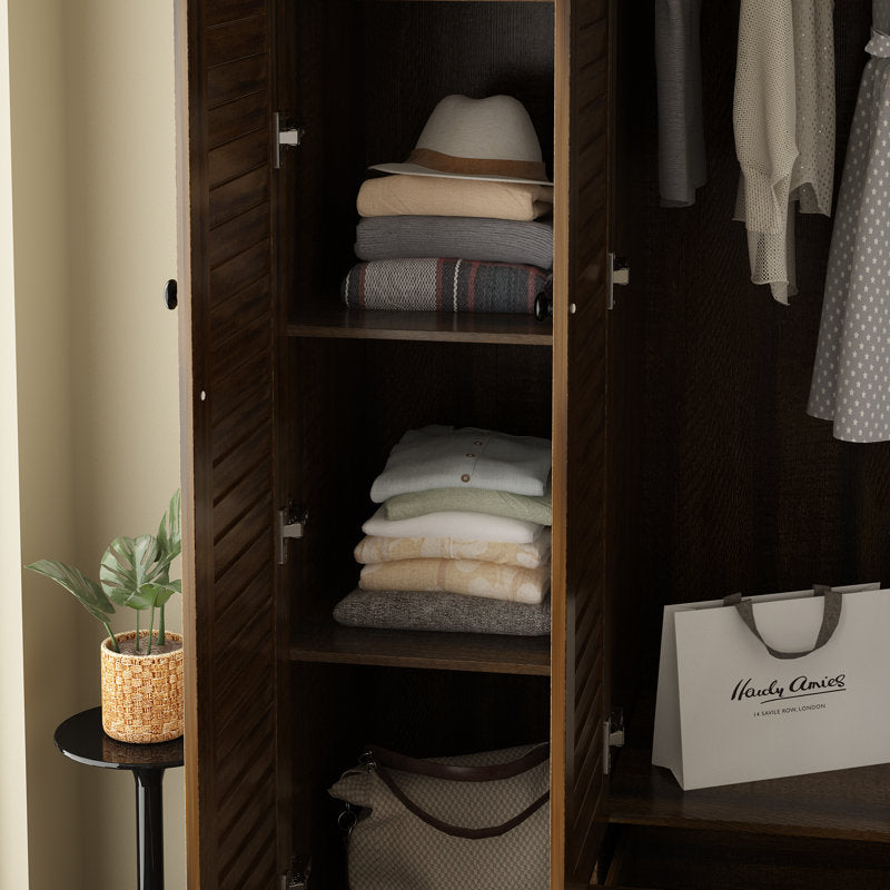 Havenwood - 59" Louvered Armoire Wardrobe with 5 Drawers
