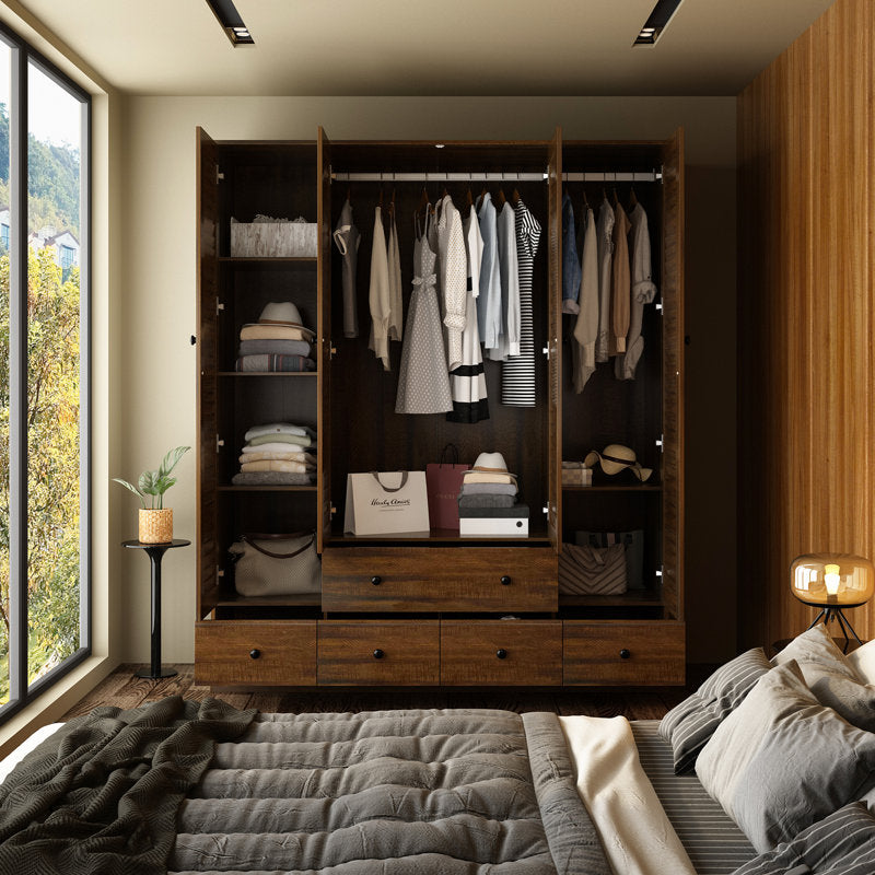 Havenwood - 59" Louvered Armoire Wardrobe with 5 Drawers