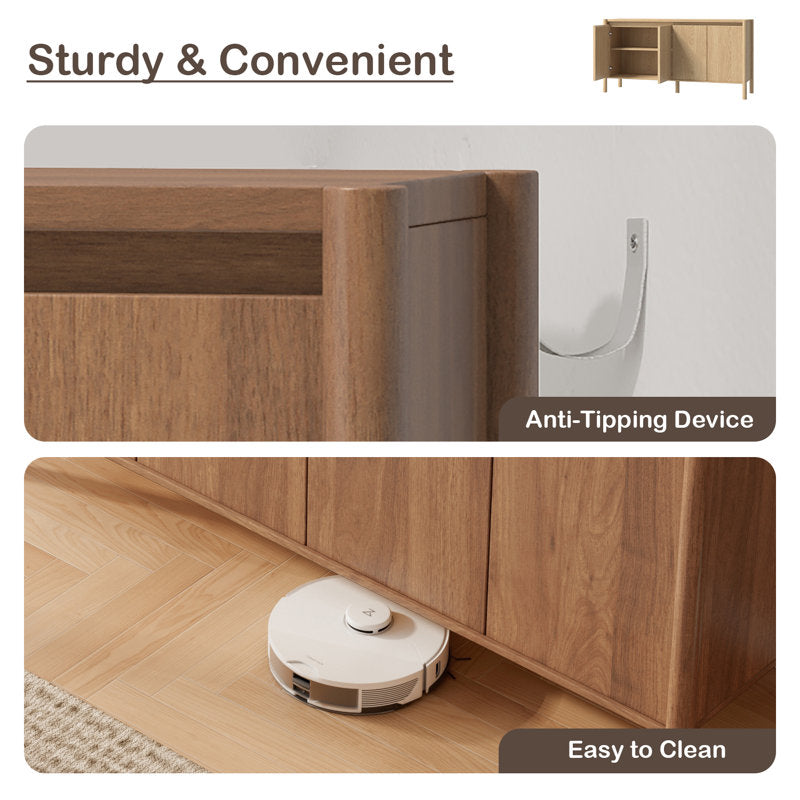 Arlo - 59" Sideboard Buffet Cabinet Modern Wood Grain Storage