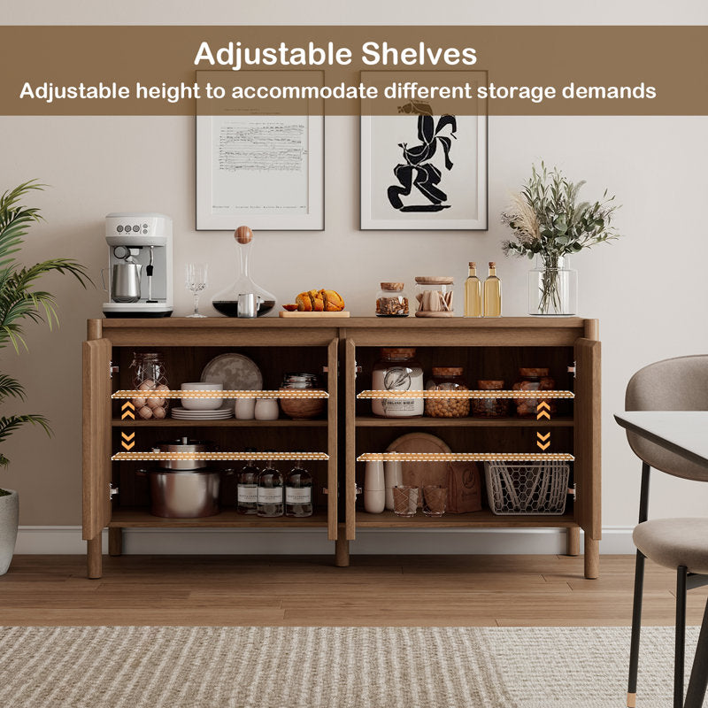 Arlo - 59" Sideboard Buffet Cabinet Modern Wood Grain Storage