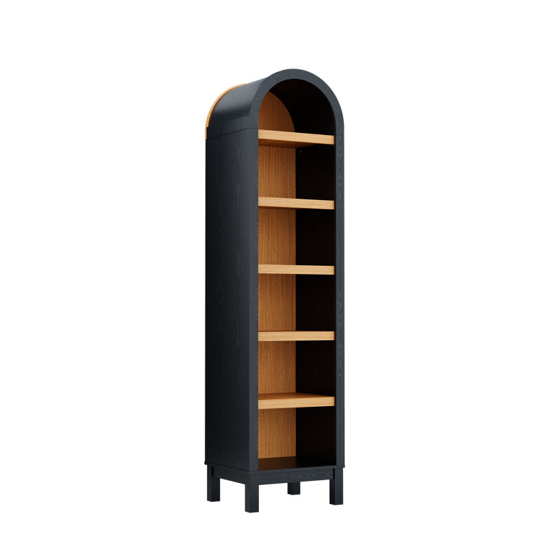 Aura - 6-Tier Arched Wood Bookcase for Living Room & Bedroom