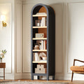 Aura - 6-Tier Arched Wood Bookcase for Living Room & Bedroom