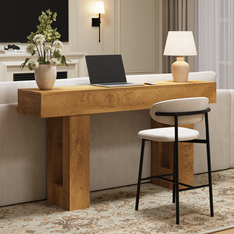 Everly 63-inch Farmhouse Console Table - Rustic Wood Entryway Table