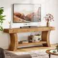 Rustic Haven - 63" Farmhouse TV Stand Solid Wood Media Console