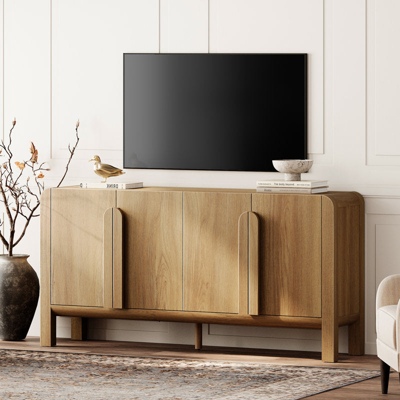 Aurelius - 63" Mid-Century Modern Wood TV Stand for Living Room