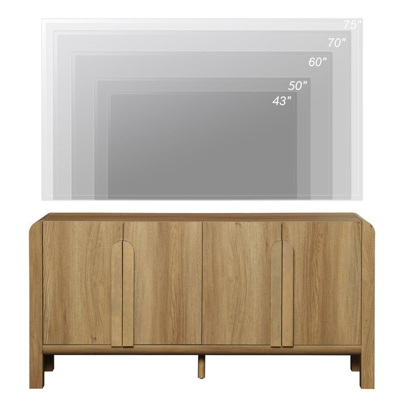 Aurelius - 63" Mid-Century Modern Wood TV Stand for Living Room