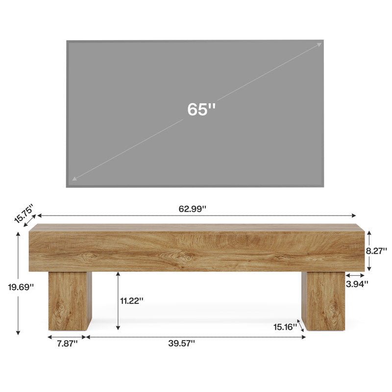 Rustic Oak - 63" Farmhouse TV Stand Media Console for 65 inch TVs