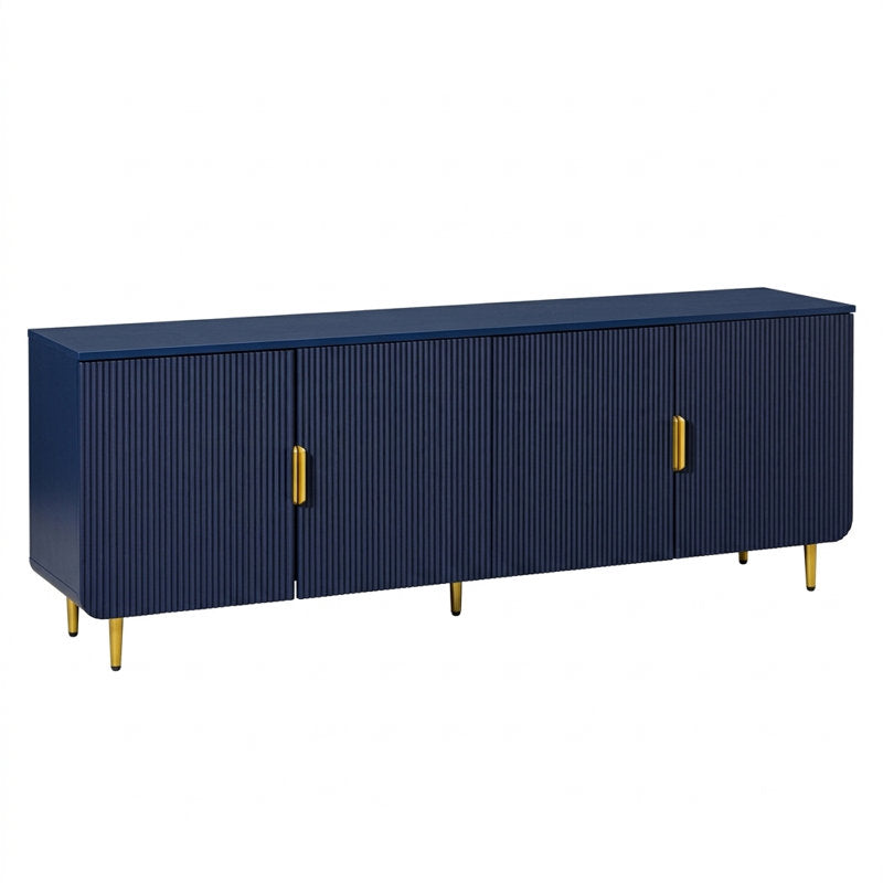 Aurelia - Fluted TV Stand Modern Wood Media Console for 75 Inch TVs