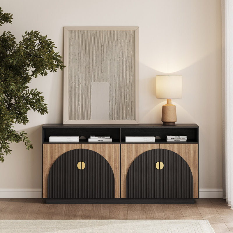 Aurelia - 65" Fluted TV Stand Mid-Century Modern Media Console