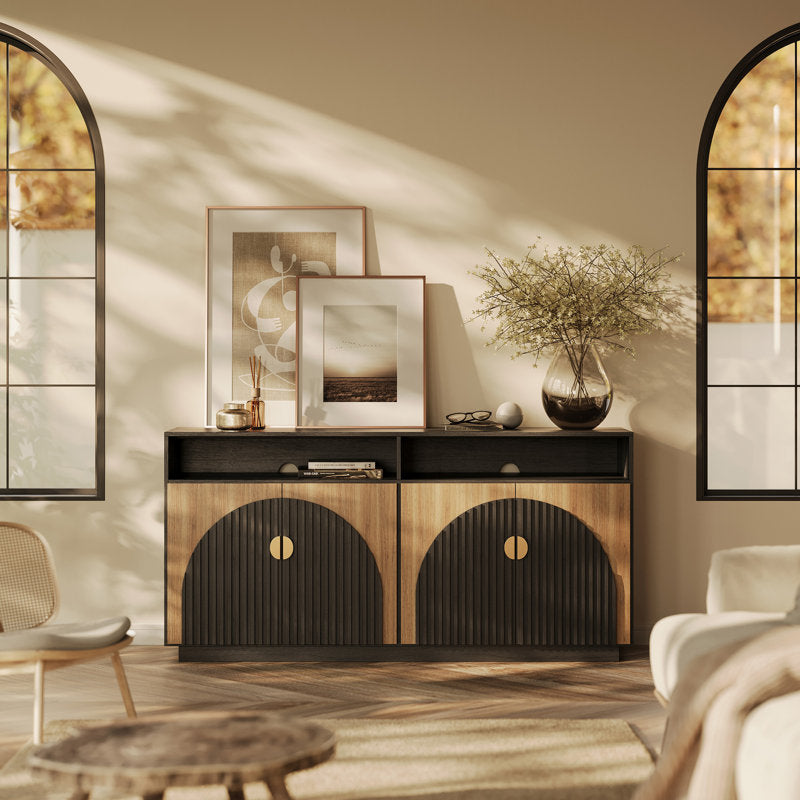 Aurelia - 65" Fluted TV Stand Mid-Century Modern Media Console