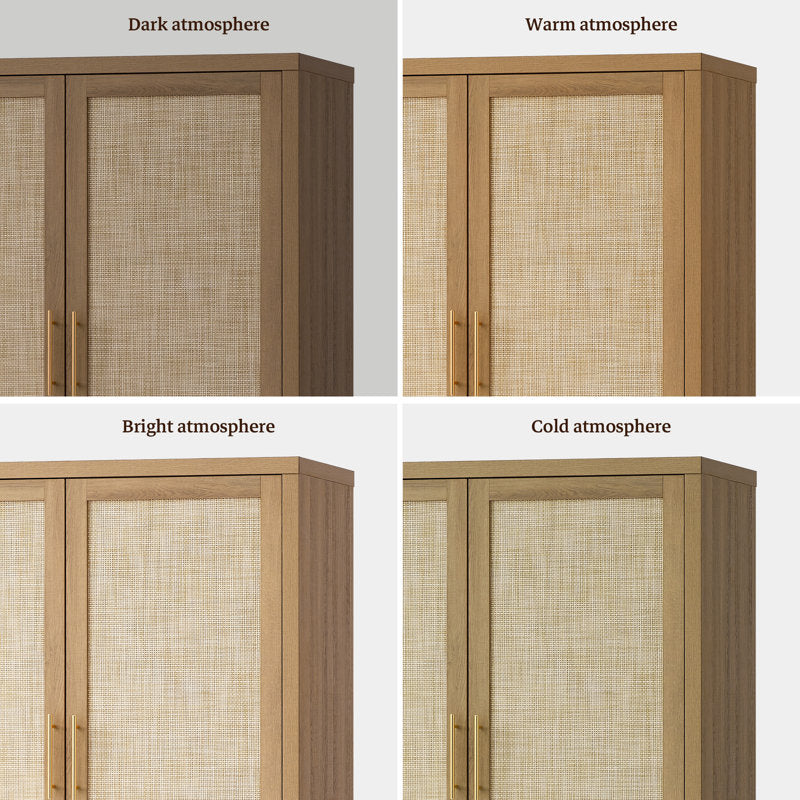 Aurelia - Bohemian Rattan Armoire Wardrobe & Storage Cabinet