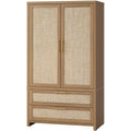 Aurelia - Bohemian Rattan Armoire Wardrobe & Storage Cabinet