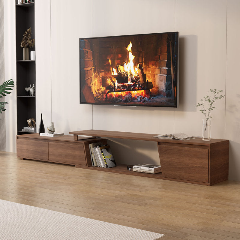 Horizon - Extendable TV Stand Mid-Century Walnut for Large TVs