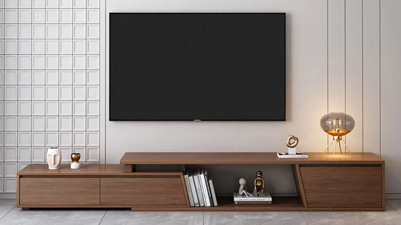 Horizon - Extendable TV Stand Mid-Century Walnut for Large TVs