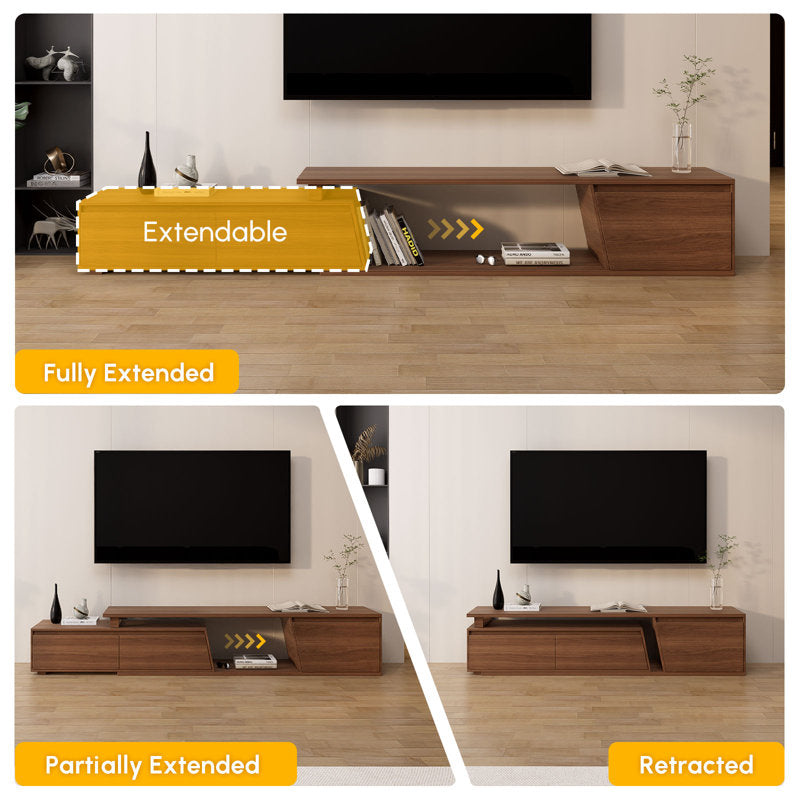 Horizon - Extendable TV Stand Mid-Century Walnut for Large TVs