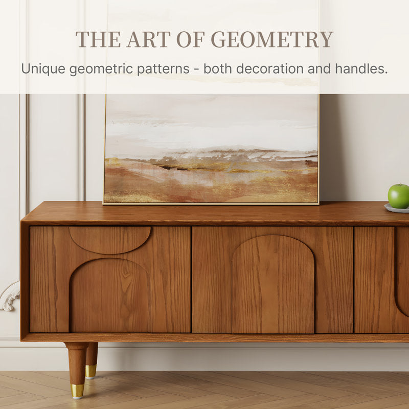 Aurelius - 71" Mid-Century Walnut TV Stand Media Console for Living Room