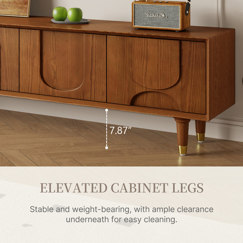 Aurelius - 71" Mid-Century Walnut TV Stand Media Console for Living Room
