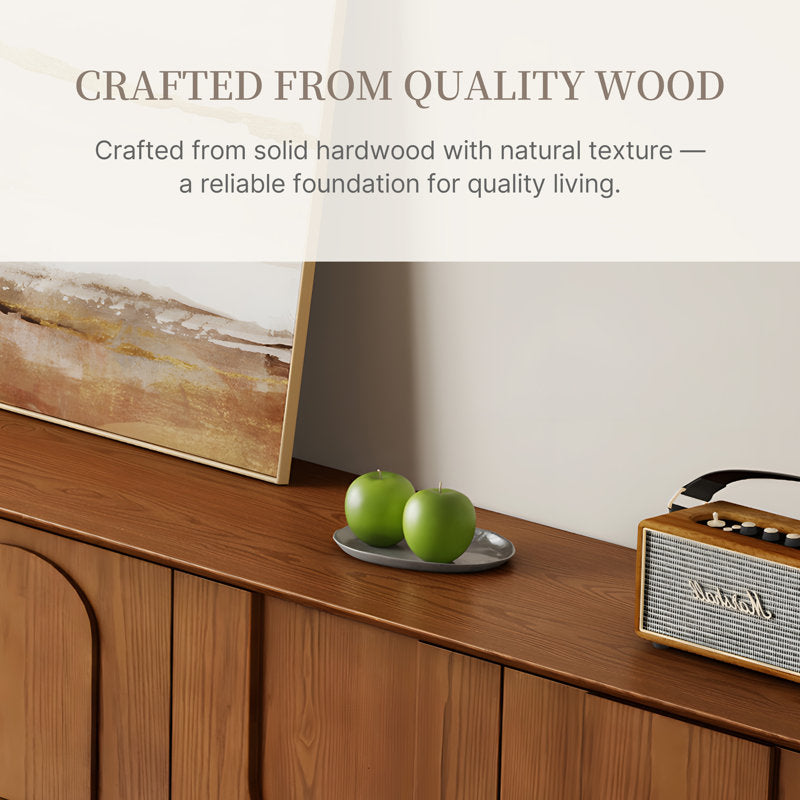 Aurelius - 71" Mid-Century Walnut TV Stand Media Console for Living Room
