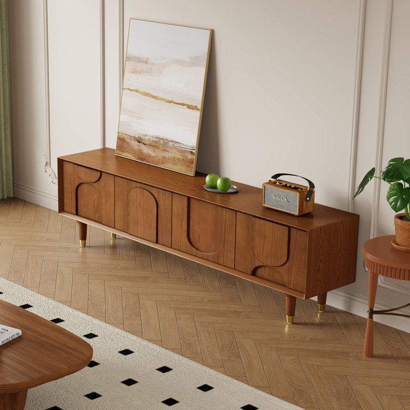 Aurelius - 71" Mid-Century Walnut TV Stand Media Console for Living Room