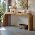Arched Haven - 71" Solid Wood Curved Console Table for Entryway