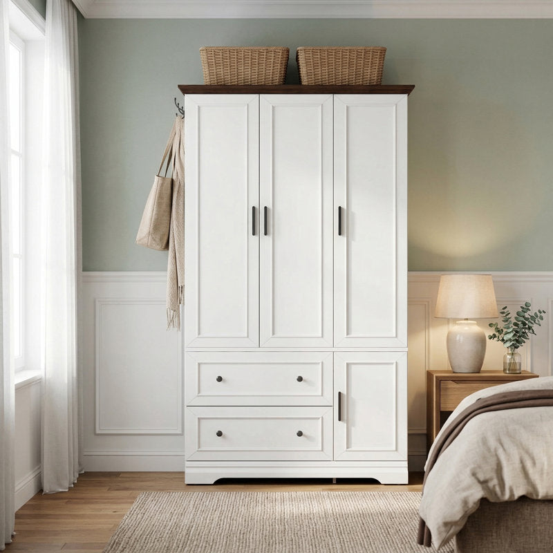 Aurelius - 71" 3-Door Wardrobe Armoire Modern Bedroom Storage Closet