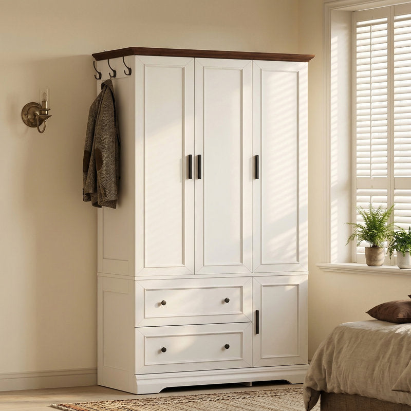 Aurelius - 71" 3-Door Wardrobe Armoire Modern Bedroom Storage Closet
