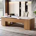 Grandview - 86" L-Shaped Executive Desk Wood & Metal Home Office