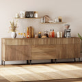 Elara 94.5" Reeded Sideboard - Modern Walnut Credenza for Dining Room